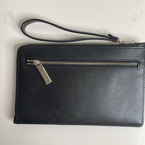 Kate Spade Staci L zip medium clutch wristlet in black saffiano leather - Picture 2 of 6
